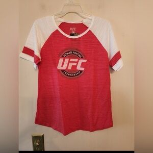 UFC Women's Raglan Sleeve Shirt Size medium Red Ultimate Fighting Championship